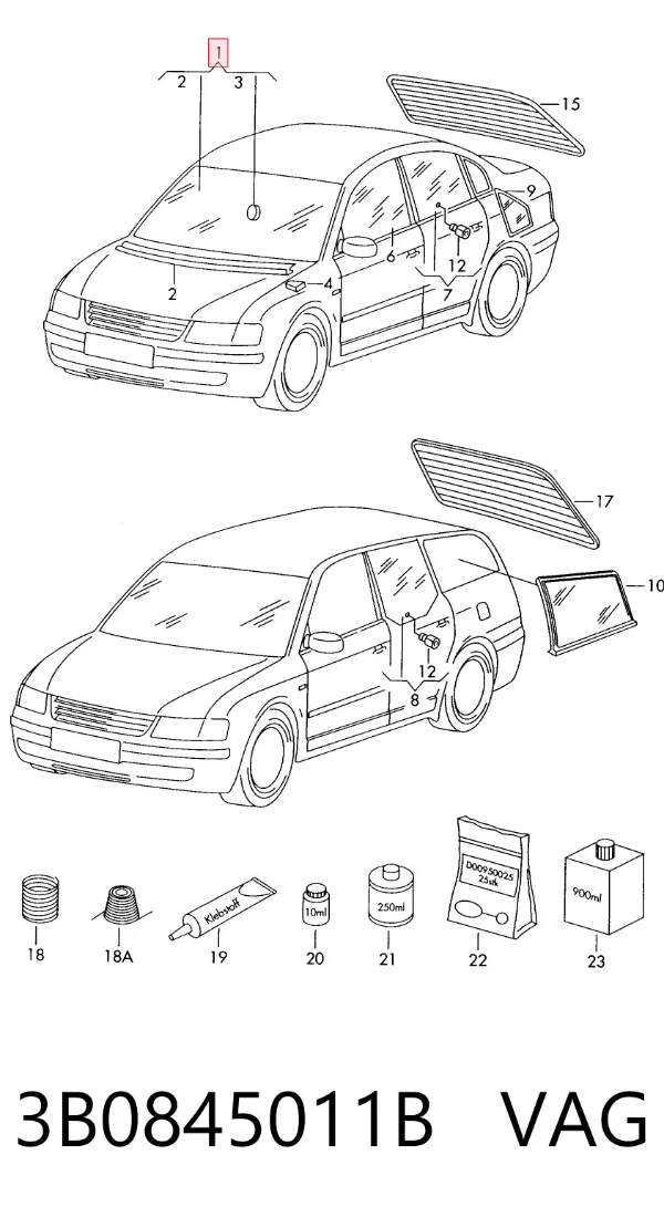 Ön cam Volkswagen Passat B5
