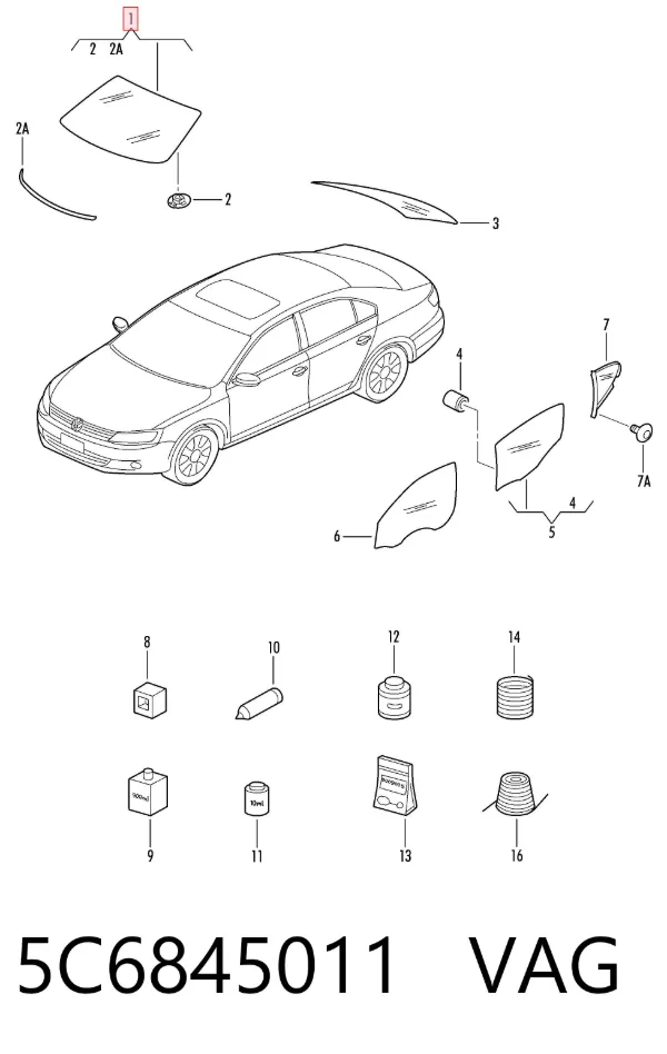 Ön cam Volkswagen Jetta VI