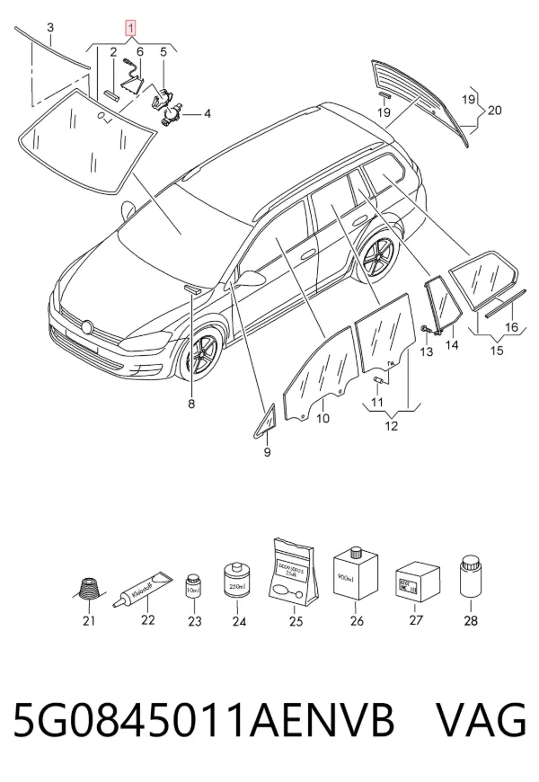 Ön cam Volkswagen Golf ALLTRACK VII