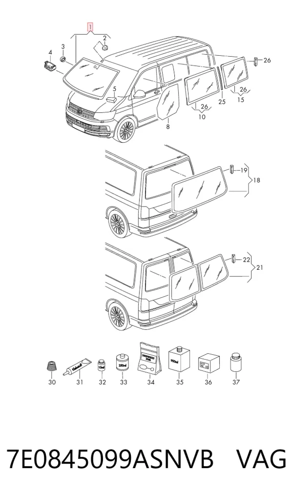 Ön cam Volkswagen Transporter T6