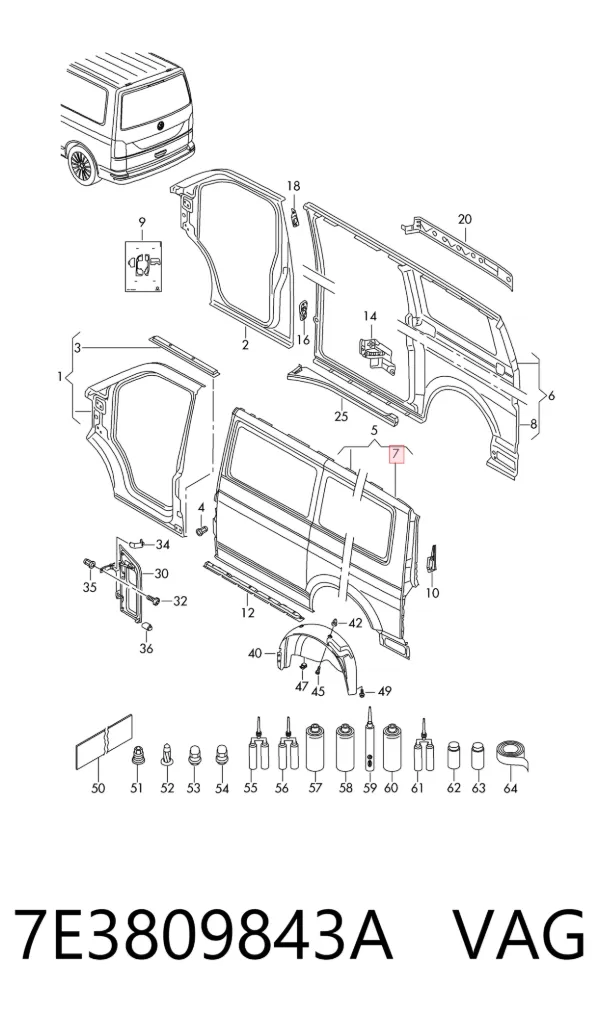 Sol arka çamurluk Volkswagen Transporter T6